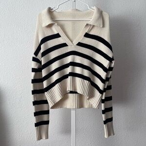 Cider striped polo sweater